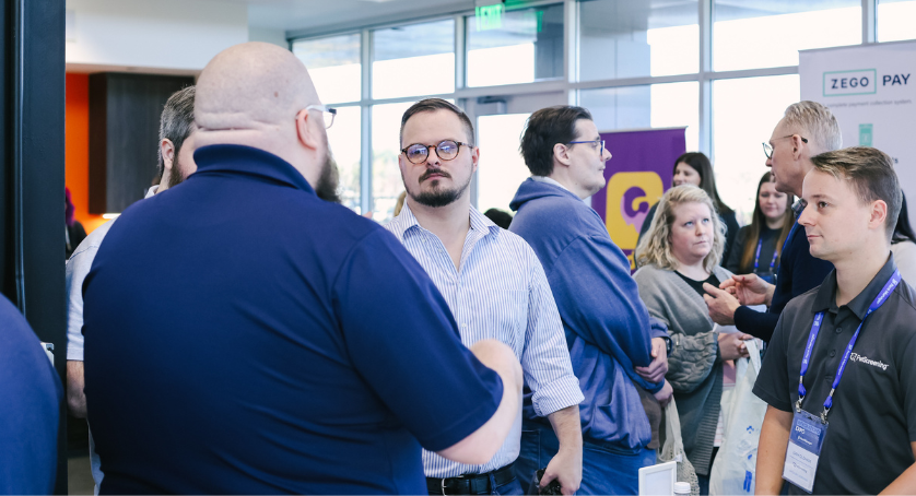 A group of people networking.