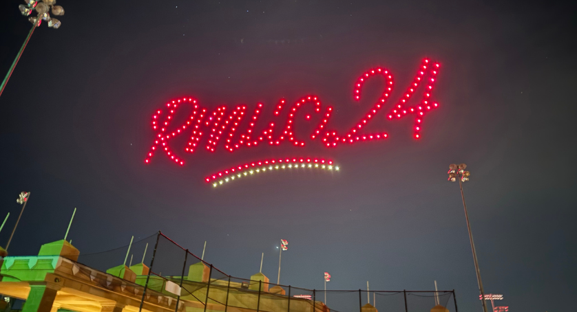 A drone light show at the premier social event at RMUC.